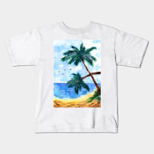 Palm Trees Beach Kids T-Shirt